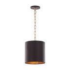 Cannery 1 Light Mini Pendant - Dark Bronze & French Gold