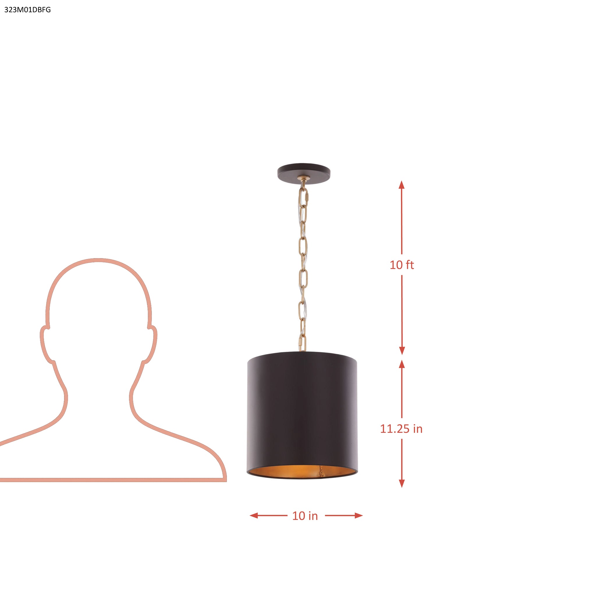 Cannery 1 Light Mini Pendant - Dark Bronze & French Gold