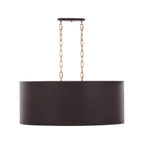 Cannery 6 Light Oval/Linear Pendant - Dark Bronze & French Gold