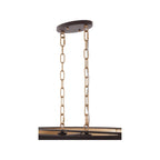 Cannery 6 Light Oval/Linear Pendant - Dark Bronze & French Gold
