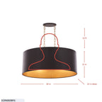 Cannery 6 Light Oval/Linear Pendant - Dark Bronze & French Gold