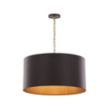 Cannery 4 Light Drum Pendant - Dark Bronze & French Gold