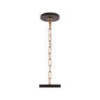 Cannery 4 Light Drum Pendant - Dark Bronze & French Gold