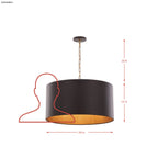 Cannery 4 Light Drum Pendant - Dark Bronze & French Gold