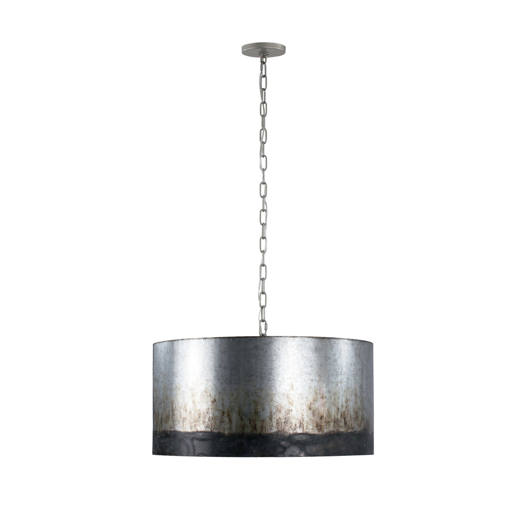 Cannery 4 Light Drum Pendant - Ombre Galvanized