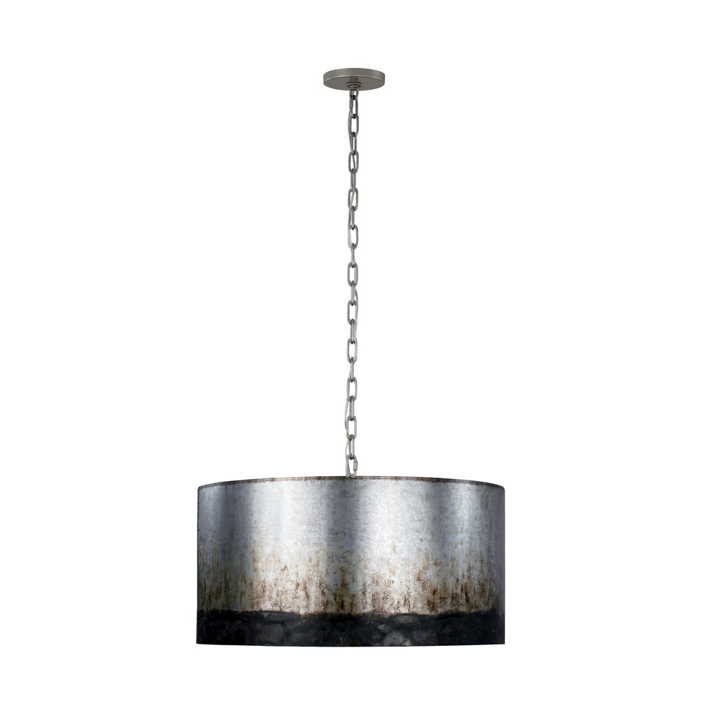 Cannery 4 Light Drum Pendant - Ombre Galvanized