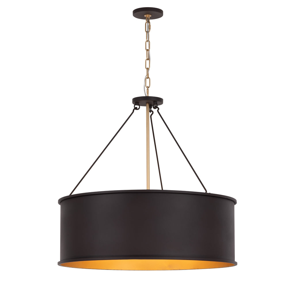 Cannery 5 Light Pendant - Dark Bronze & French Gold