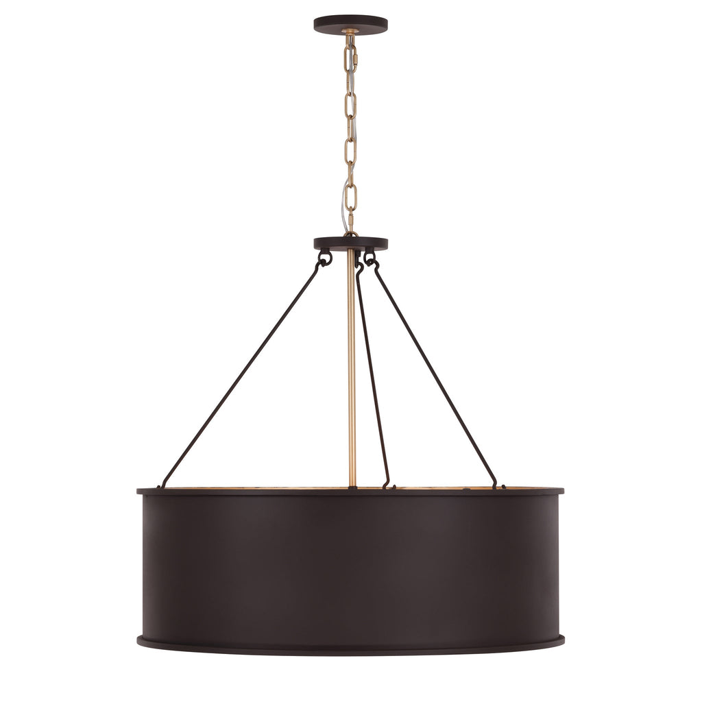 Cannery 5 Light Pendant - Dark Bronze & French Gold