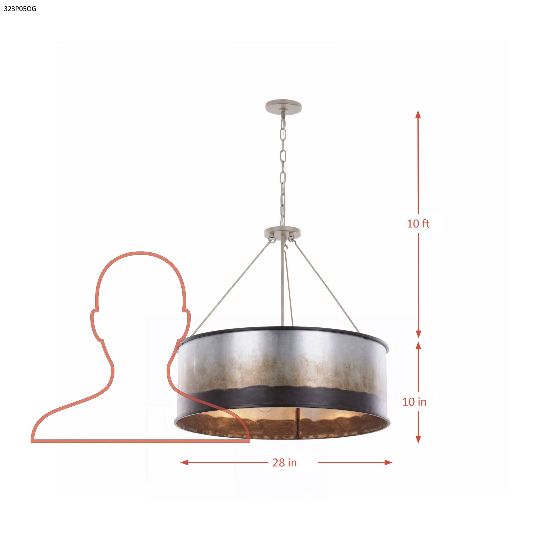 Cannery 5 Light Pendant - Ombre Galvanized