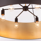 Cannery 6 Light Pendant - Dark Bronze & French Gold