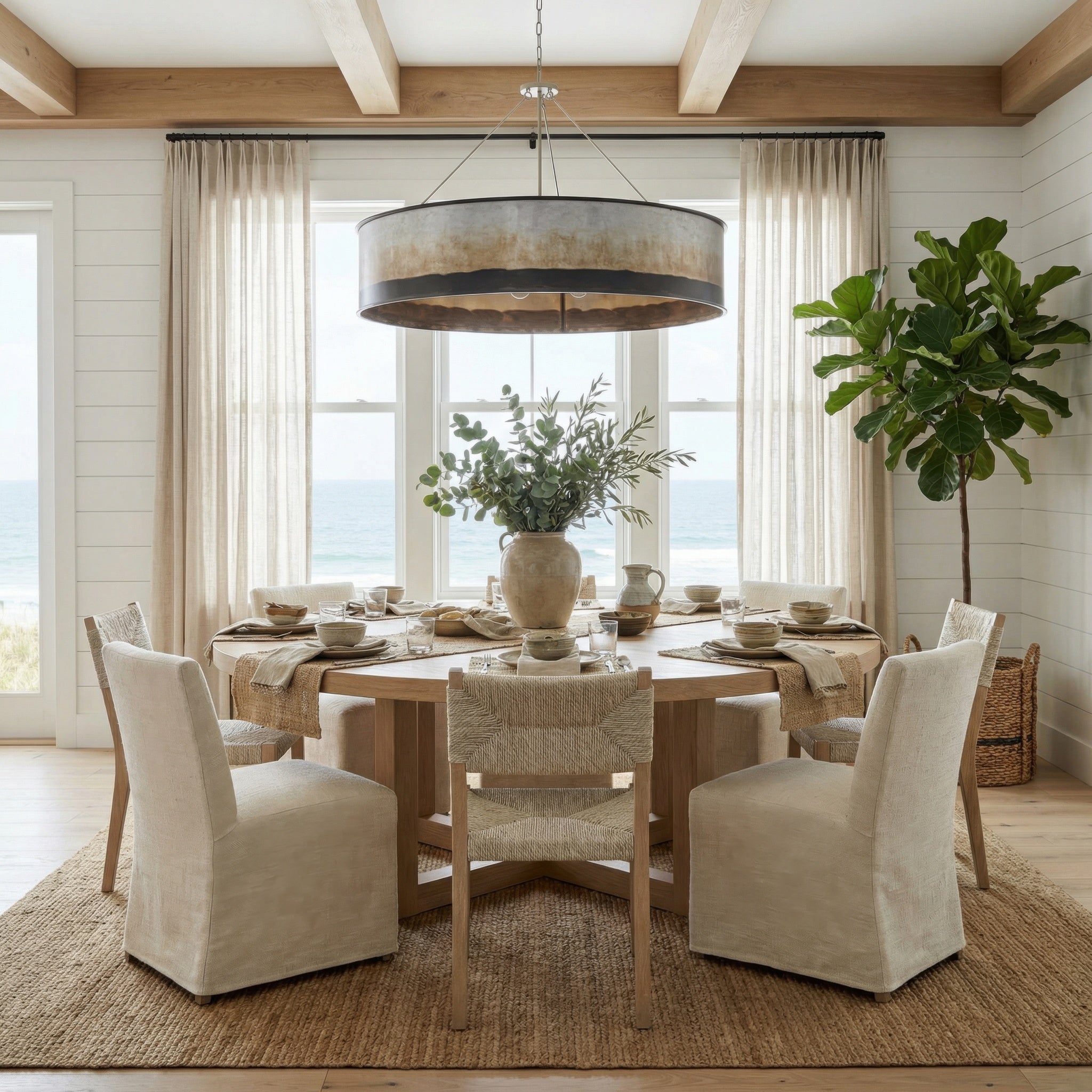 Cannery 6 Light Pendant -Ombre Galvanized