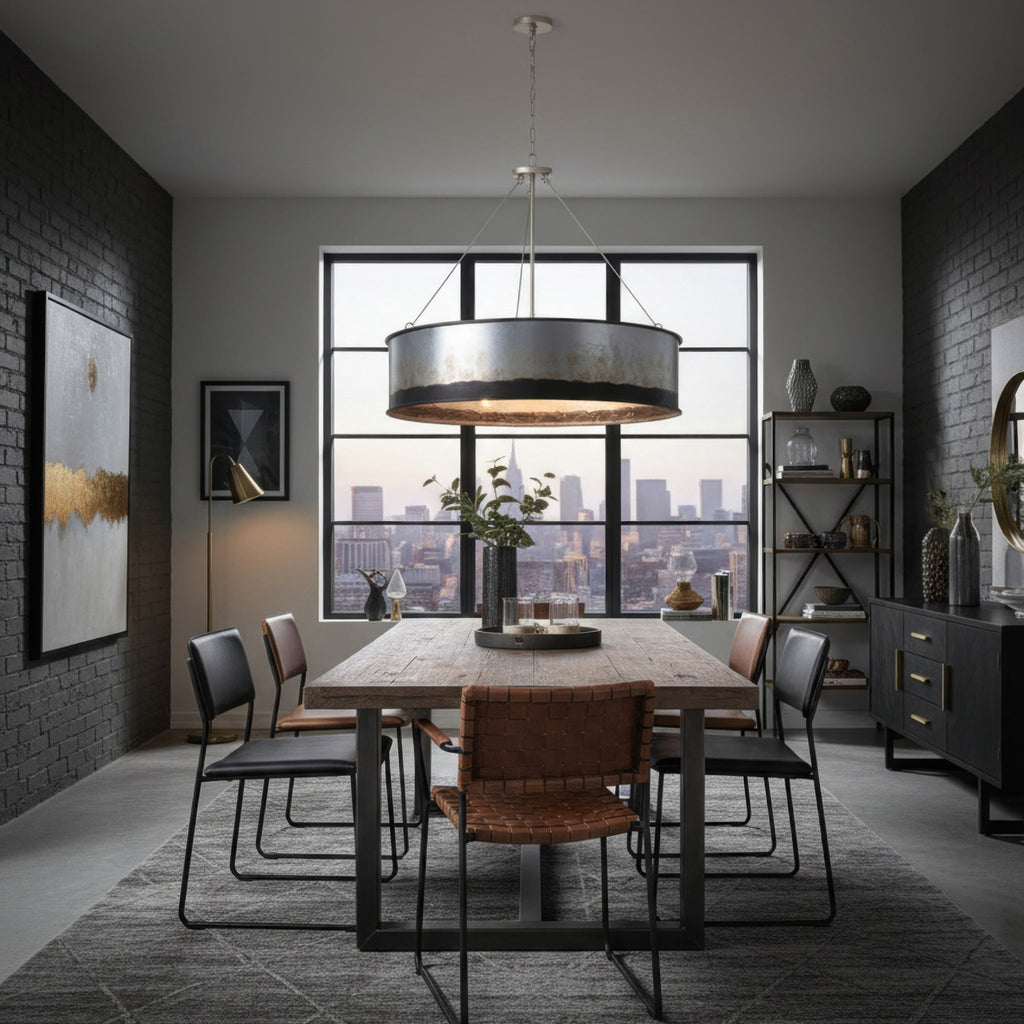 Cannery 6 Light Pendant -Ombre Galvanized