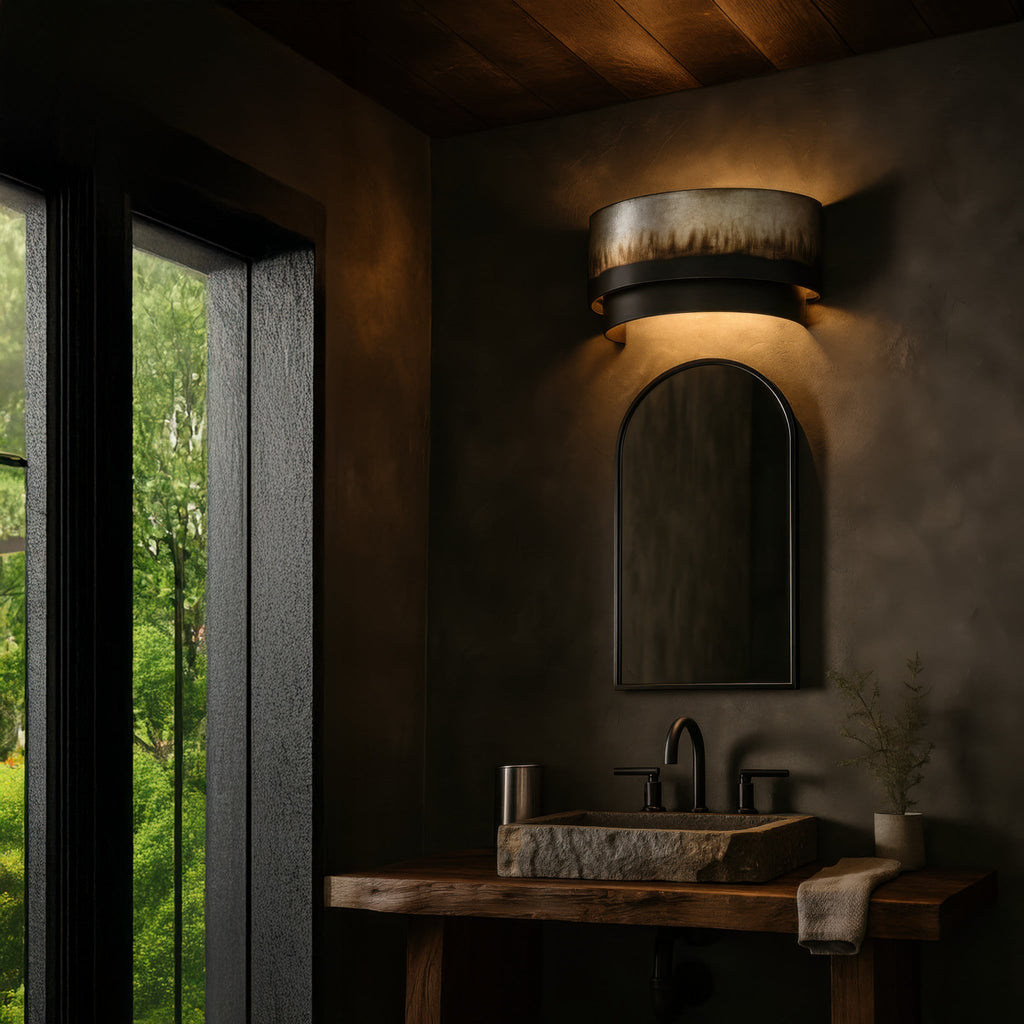 Cannery 2 Light Sconce - Ombre Galvanized