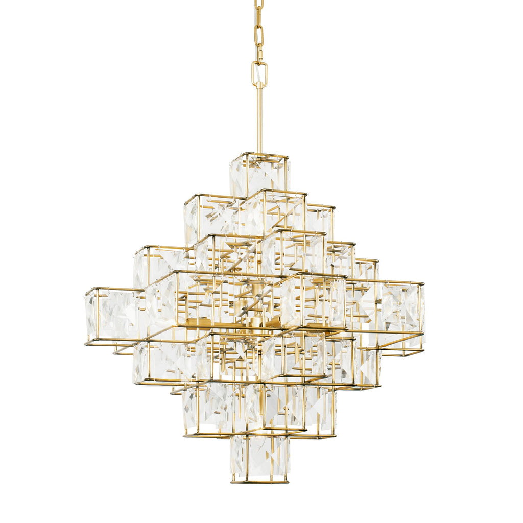 Cubic 6 Light Chandelier - Calypso Gold