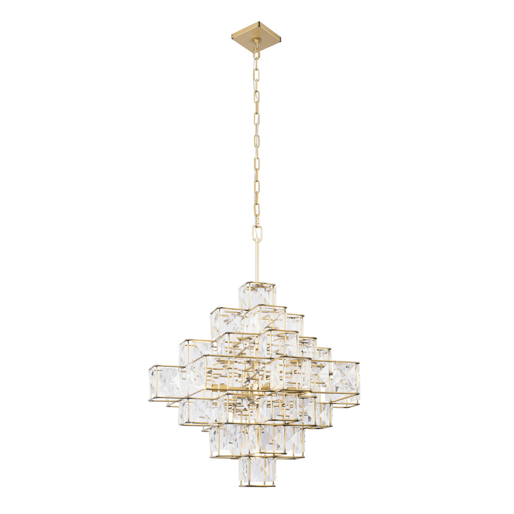 Cubic 6 Light Chandelier - Calypso Gold