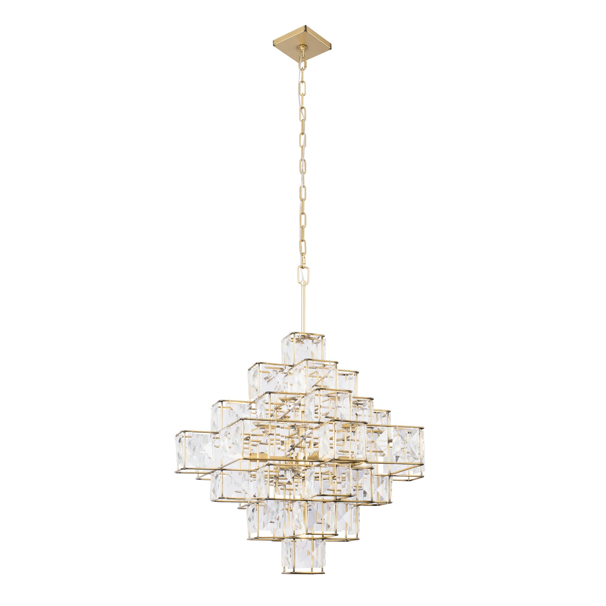 Cubic 6 Light Chandelier - Calypso Gold
