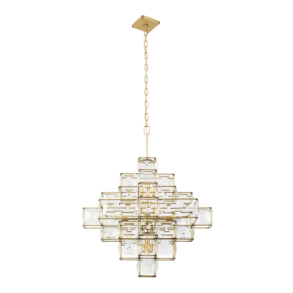 Cubic 6 Light Chandelier - Calypso Gold