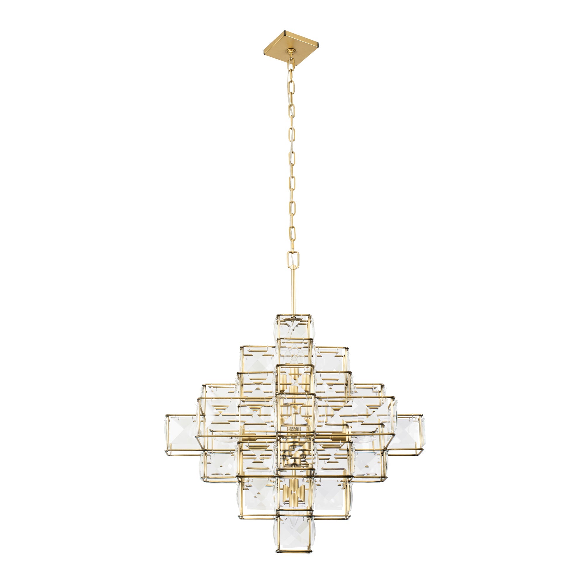 Cubic 6 Light Chandelier - Calypso Gold