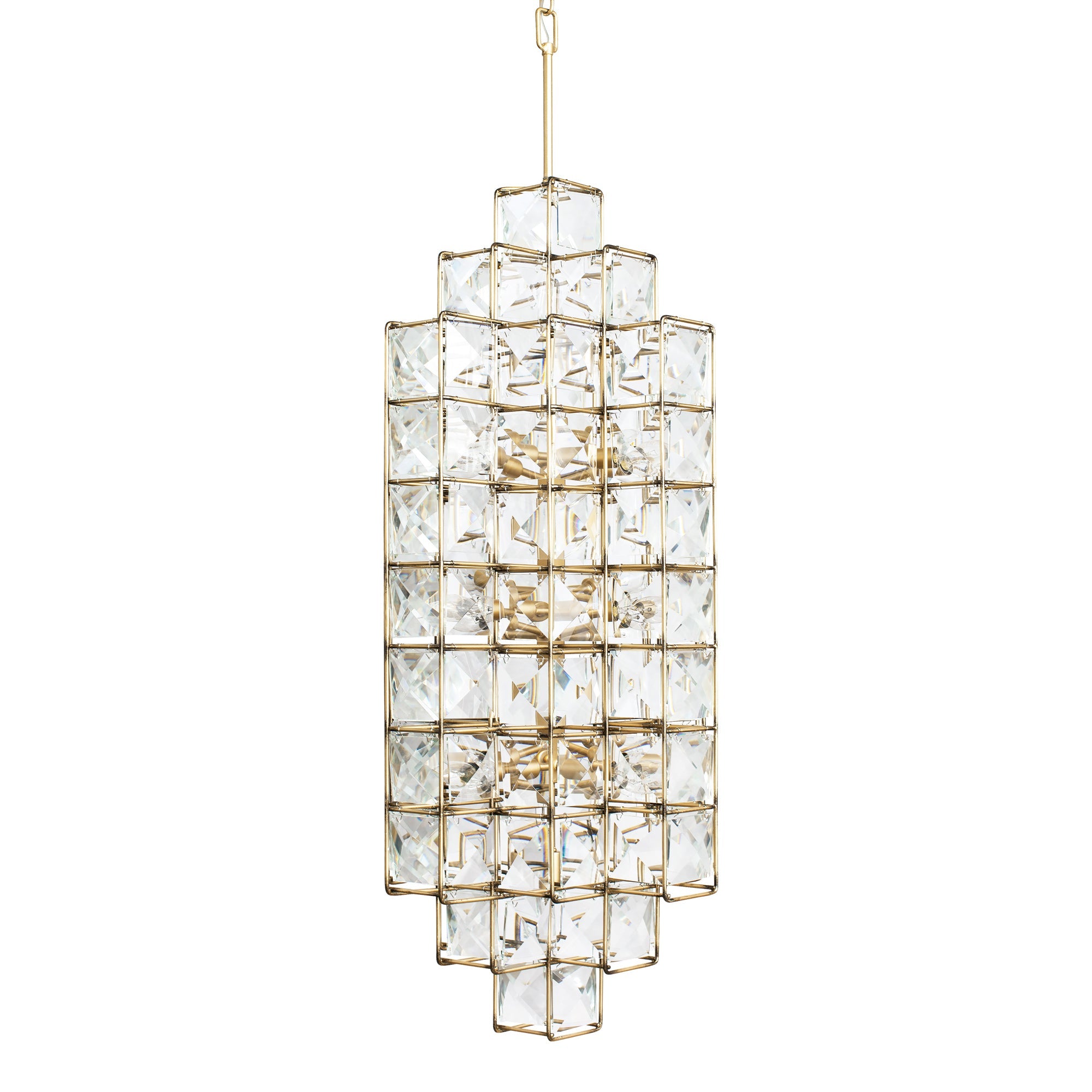 Cubic 14 Light Foyer - Calypso Gold