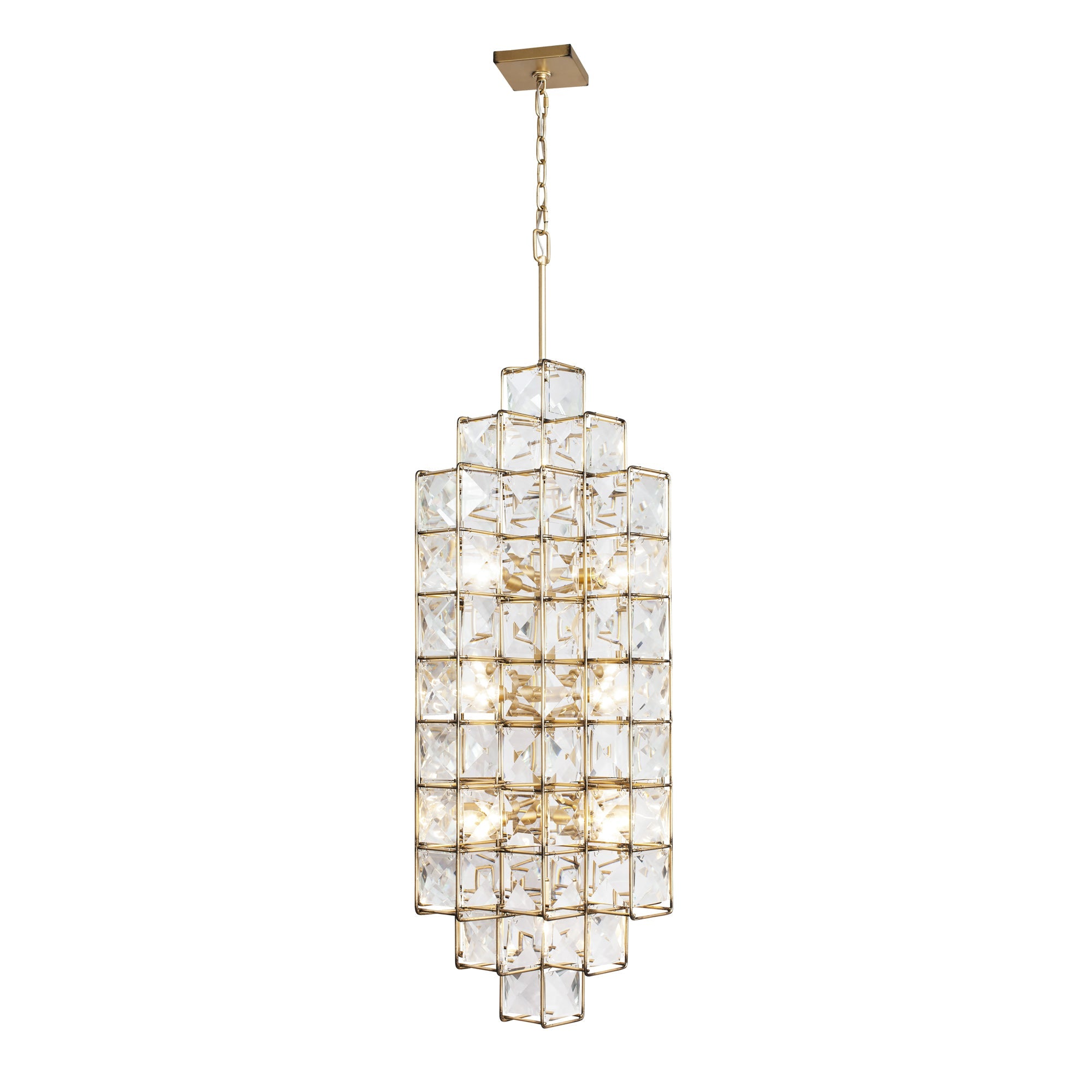 Cubic 14 Light Foyer - Calypso Gold