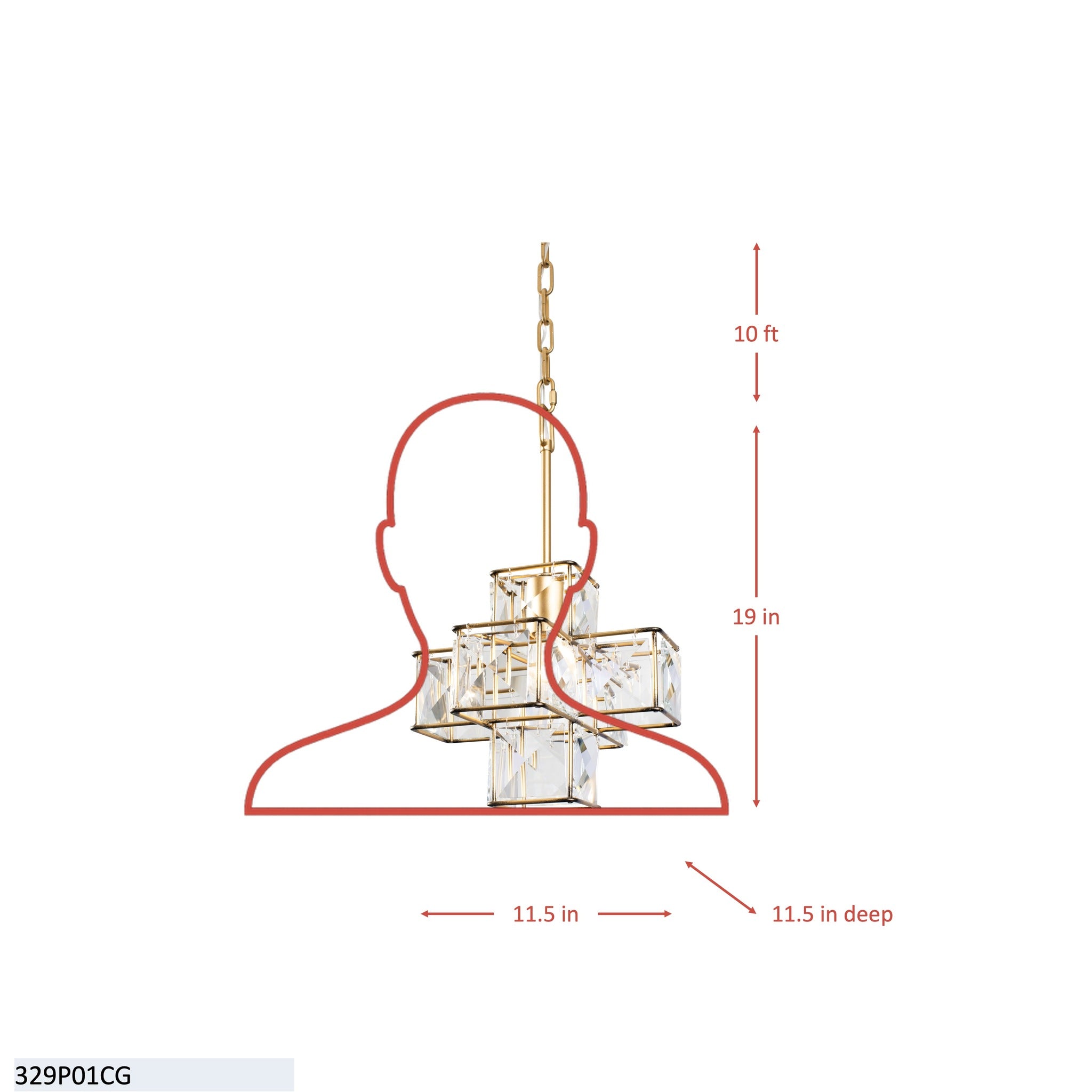 Cubic 1 Light Pendant - Calypso Gold
