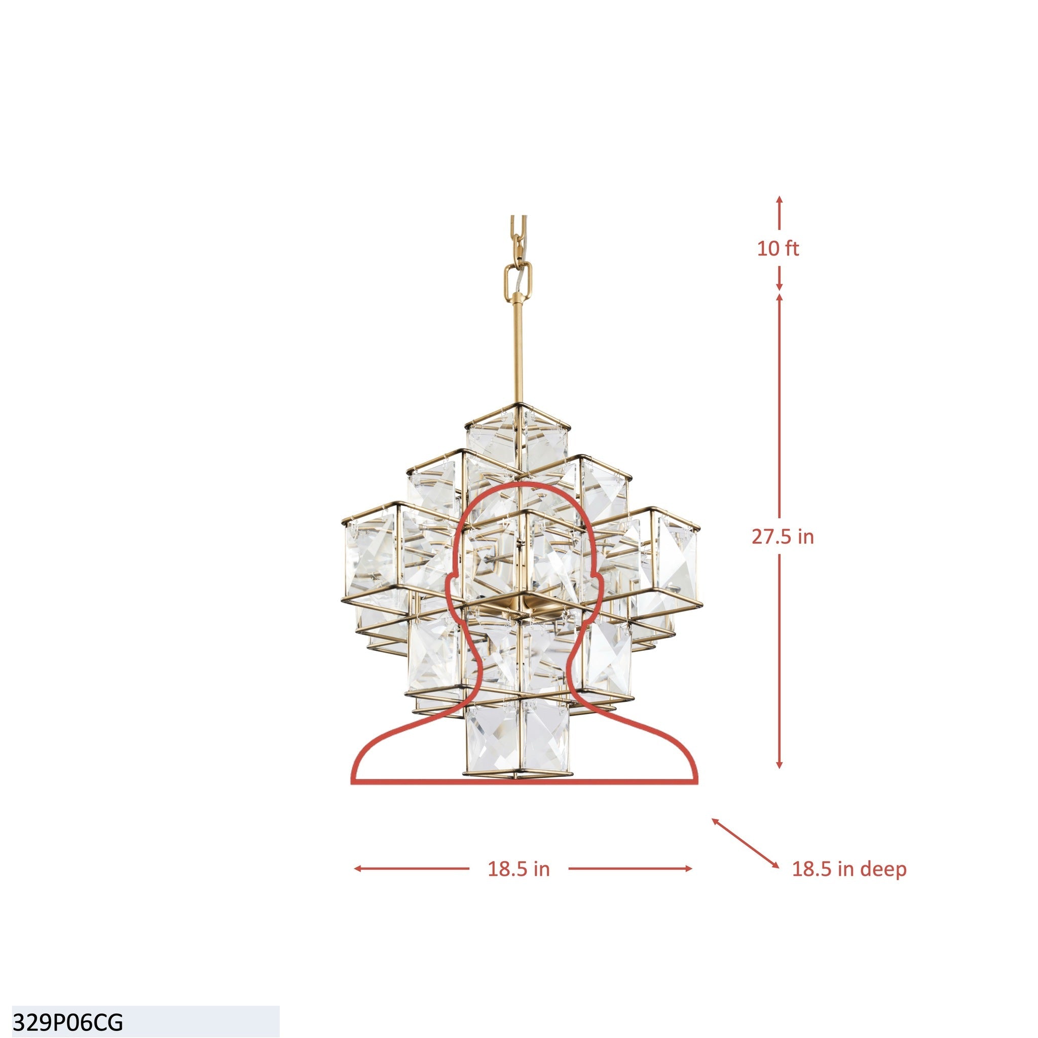Cubic 6 Light Pendant - Calypso Gold