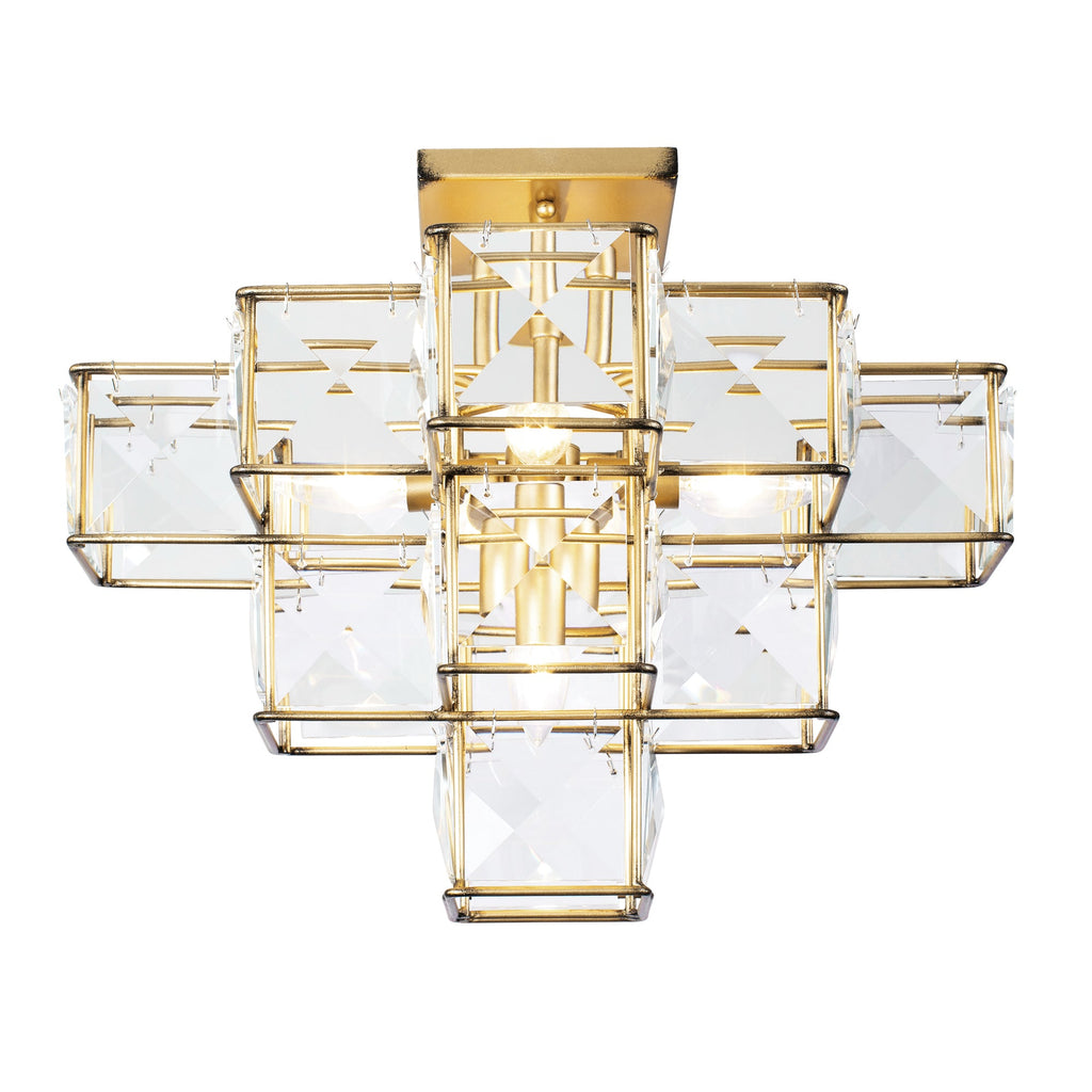 Cubic 5 Light Ceiling Fixture - Calypso Gold
