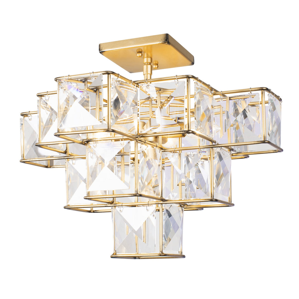 Cubic 5 Light Ceiling Fixture - Calypso Gold