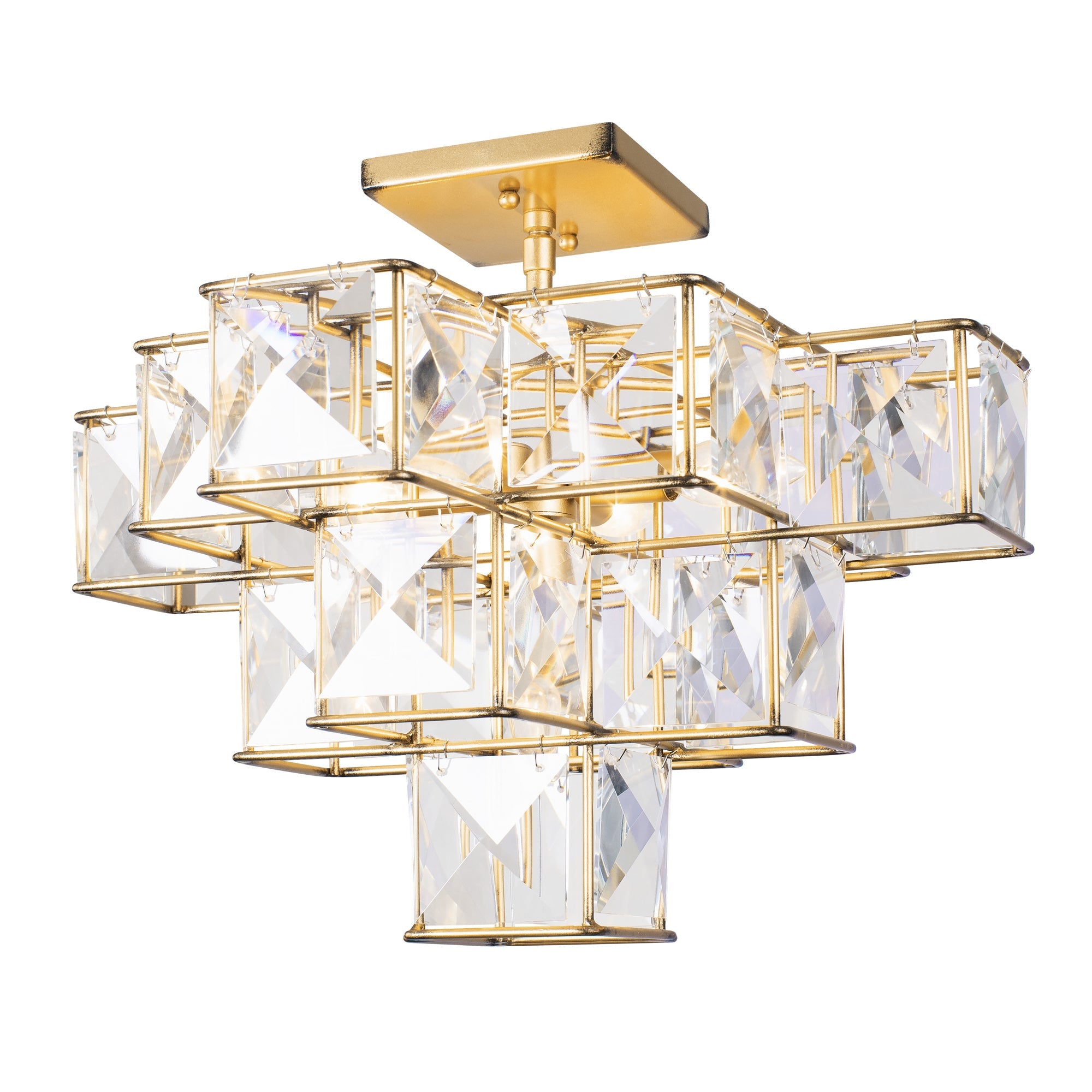 Cubic 5 Light Ceiling Fixture - Calypso Gold