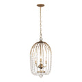 Voliere 3 Light Crystal Tall Pendant - Havana Gold