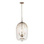 Voliere 3 Light Crystal Tall Pendant - Havana Gold