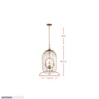Voliere 3 Light Crystal Tall Pendant - Matte Black
