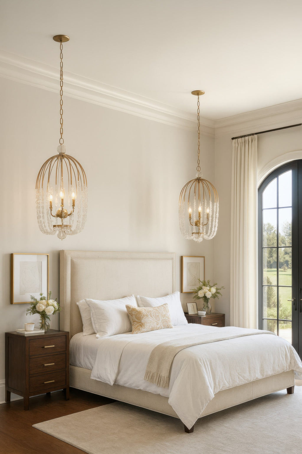 Voliere 3 Light Crystal Tall Pendant - Havana Gold