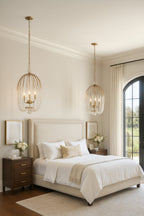 Voliere 3 Light Crystal Tall Pendant - Havana Gold