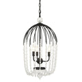 Voliere 3 Light Crystal Tall Pendant - Matte Black