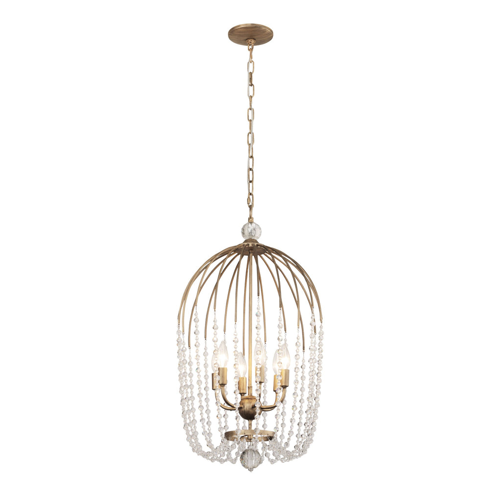 Voliere 6 Light Crystal Pendant - Havana Gold
