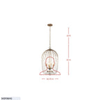 Voliere 6 Light Crystal Pendant - Matte Black