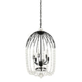 Voliere 6 Light Crystal Pendant - Matte Black