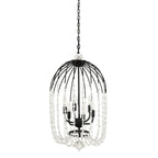 Voliere 6 Light Crystal Pendant - Matte Black