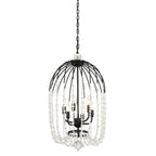Voliere 6 Light Crystal Pendant - Matte Black