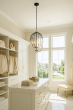 Voliere 6 Light Crystal Pendant - Matte Black