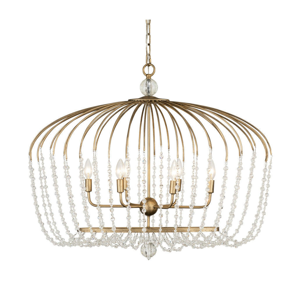 Voliere 6 Light Crystal Oval Pendant - Havana Gold