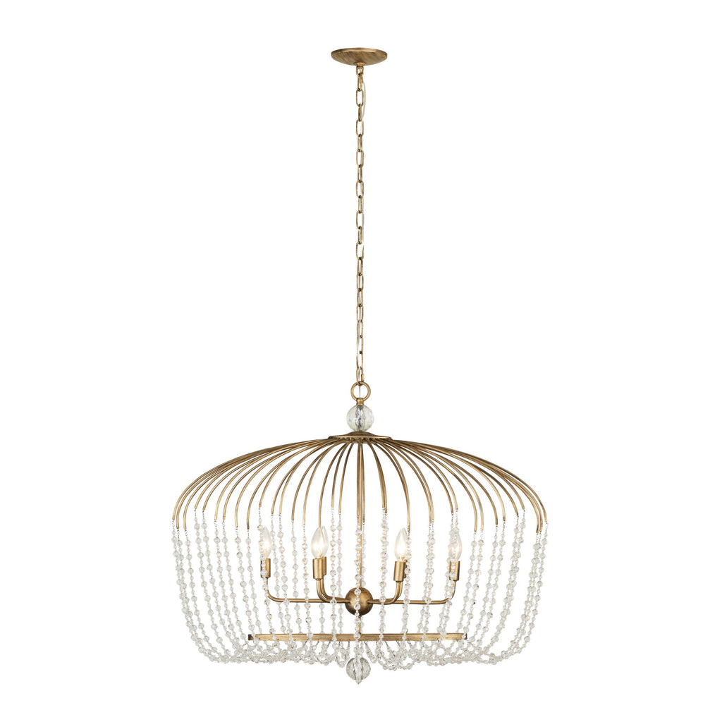 Voliere 6 Light Crystal Oval Pendant - Havana Gold