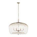 Voliere 6 Light Crystal Oval Pendant - Havana Gold