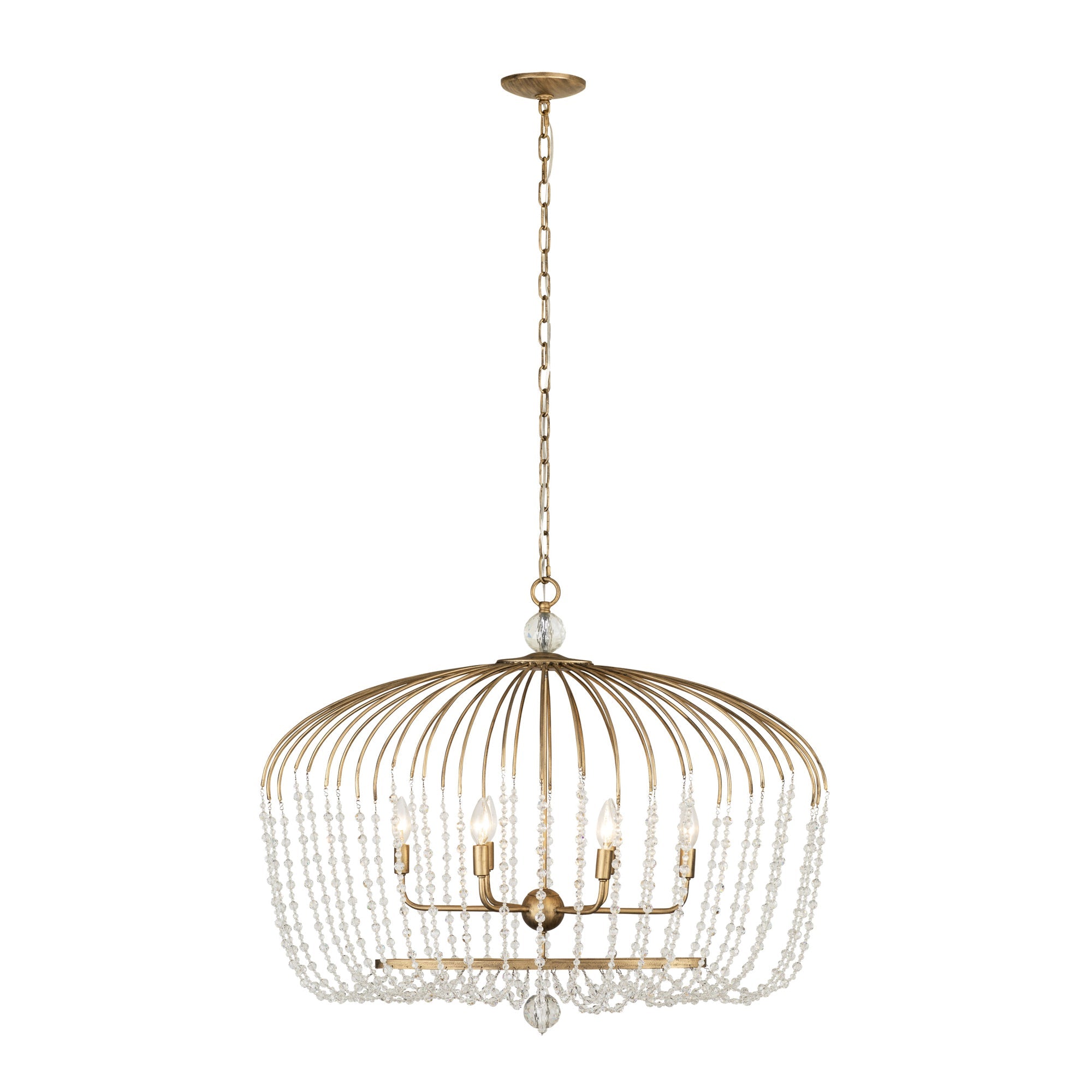 Voliere 6 Light Crystal Oval Pendant - Havana Gold