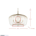 Voliere 6 Light Crystal Oval Pendant - Matte Black