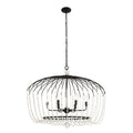 Voliere 6 Light Crystal Oval Pendant - Matte Black