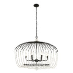 Voliere 6 Light Crystal Oval Pendant - Matte Black