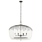 Voliere 6 Light Crystal Oval Pendant - Matte Black