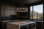 Voliere 6 Light Crystal Oval Pendant - Matte Black